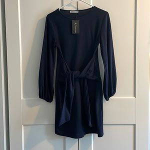 Long Sleeve Blue Dress with Belt - Medium (New with Tags)